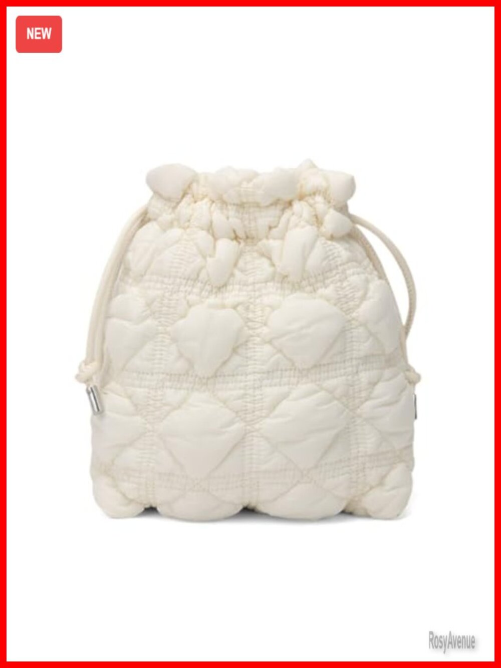 Quilted Nylon Bubble Bucket Bag Crossbody Handbag Drawstring Purse